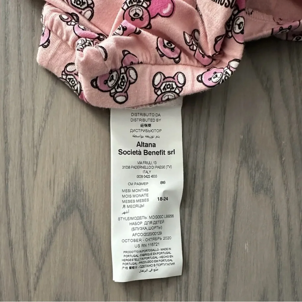 MOSCHINO BABY GIRL TEDDY-BEAR TWO PIECE SET